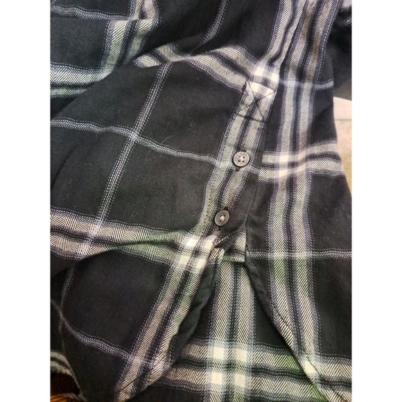 Abercrombie & Fitch Women Shirt Dress Size M Black Plaid Button Up Long Sleeve - Picture 6 of 6